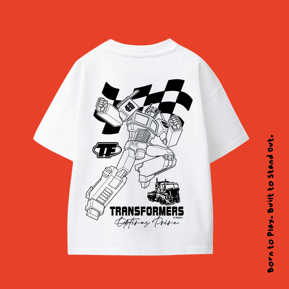 Hasbro Transformers Optimus Prime Boys White T-Shirt